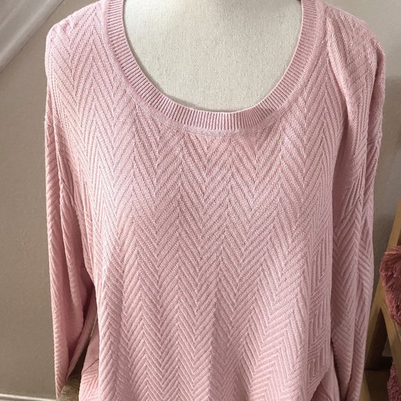 Investments II Women's Sweater with Puffed sleeves, Color Blush/Pink, Size 3X - Picture 1 of 4